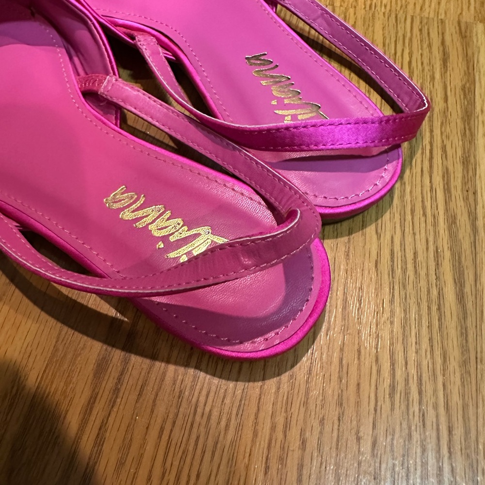 Liliana Fuchsia Satin Mules with Rhinestone Bow - Picture 5 of 5
